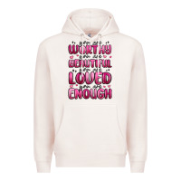 Pale Pink you are worthy you are beautiful Premium Hoodie - MaliasSmallBusiness