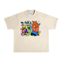 Sandshell my child is non verbal but his dad aint afro hand Urban Heavy Tee - RanaPortraitStore
