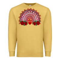 Antique Gold valentine's day rainbow with roses Premium Sweatshirt - AdoDesignShop