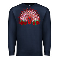 Navy valentine's day rainbow with roses Premium Sweatshirt - AdoDesignShop