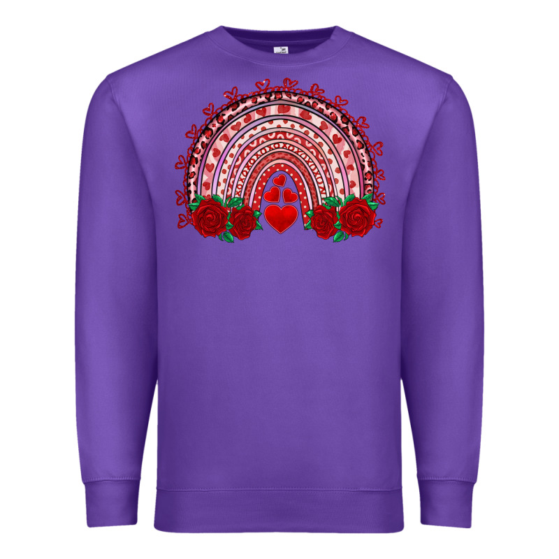 Valentine's Day Rainbow With Roses Premium Sweatshirt by AdoDesignShop | Teevron