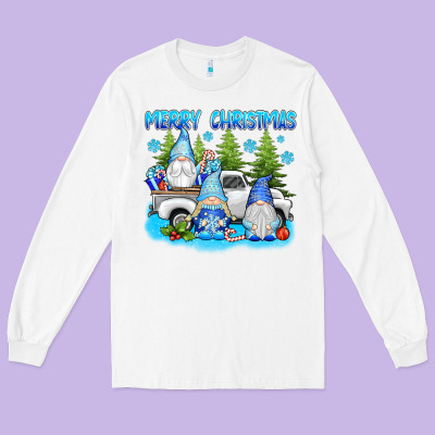 Merry Christmas Gnomies Long Sleeve Tee Designed By Texasbilliewilder