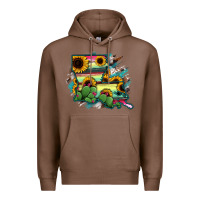 Chestnut Louisiana Map Sunflower Cactus Serape Premium Hoodie - RanaPortraitStore