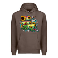 Coffee Louisiana Map Sunflower Cactus Serape Premium Hoodie - RanaPortraitStore