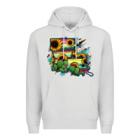 Dove Grey Louisiana Map Sunflower Cactus Serape Premium Hoodie - RanaPortraitStore