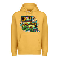 Mustard Louisiana Map Sunflower Cactus Serape Premium Hoodie - RanaPortraitStore
