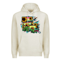 Oatmeal Heather Louisiana Map Sunflower Cactus Serape Premium Hoodie - RanaPortraitStore