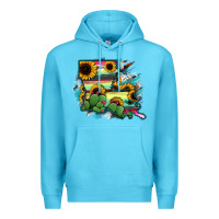 Ocean Blue Louisiana Map Sunflower Cactus Serape Premium Hoodie - RanaPortraitStore