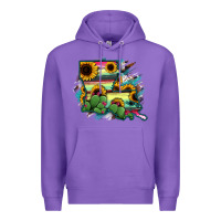 Purple Louisiana Map Sunflower Cactus Serape Premium Hoodie - RanaPortraitStore