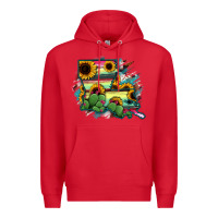 Red Louisiana Map Sunflower Cactus Serape Premium Hoodie - RanaPortraitStore