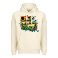 Sandshell Louisiana Map Sunflower Cactus Serape Premium Hoodie - RanaPortraitStore