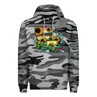 Slate Camo Louisiana Map Sunflower Cactus Serape Premium Hoodie - RanaPortraitStore