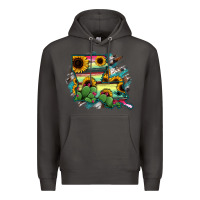 Smoke Louisiana Map Sunflower Cactus Serape Premium Hoodie - RanaPortraitStore