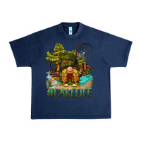 Navy lake life gnome Urban Heavy Tee - BarkalooDesign