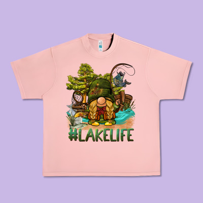 Lake Life Gnome Urban Heavy Tee Designed By Barkaloodesign