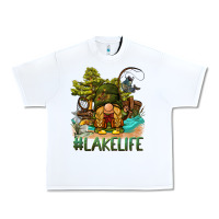 White lake life gnome Urban Heavy Tee - BarkalooDesign
