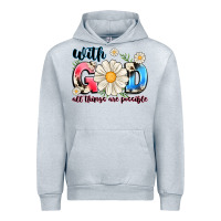 Heather Grey With God All Things Are Possible Urban Hoodie - MaliasSmallBusiness