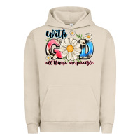 Pigment French Oak With God All Things Are Possible Urban Hoodie - MaliasSmallBusiness