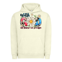 Pigment Pistachio With God All Things Are Possible Urban Hoodie - MaliasSmallBusiness