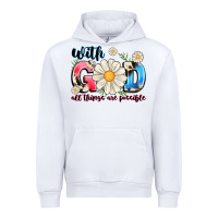 White With God All Things Are Possible Urban Hoodie - MaliasSmallBusiness