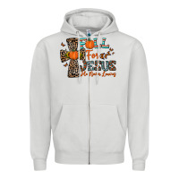 Dove Grey fall for jesus he never leaves Zipper Hoodie - CowhideDigitalArt