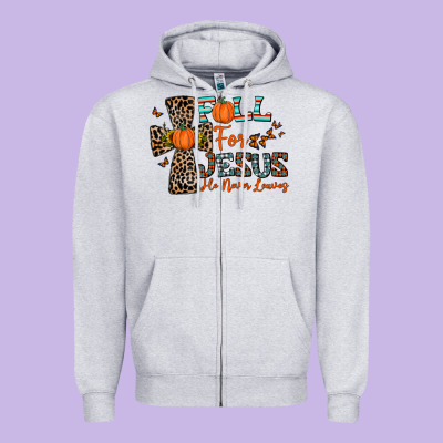 Fall For Jesus He Never Leaves Zipper Hoodie Designed By Cowhidedigitalart
