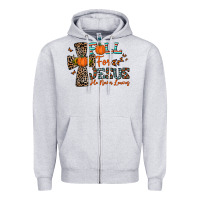 Heather Grey fall for jesus he never leaves Zipper Hoodie - CowhideDigitalArt