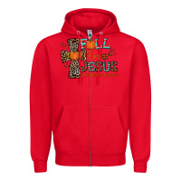 Red fall for jesus he never leaves Zipper Hoodie - CowhideDigitalArt
