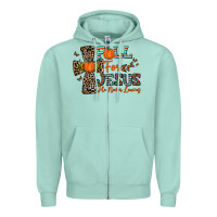 Seafoam fall for jesus he never leaves Zipper Hoodie - CowhideDigitalArt