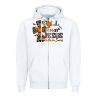 White fall for jesus he never leaves Zipper Hoodie - CowhideDigitalArt