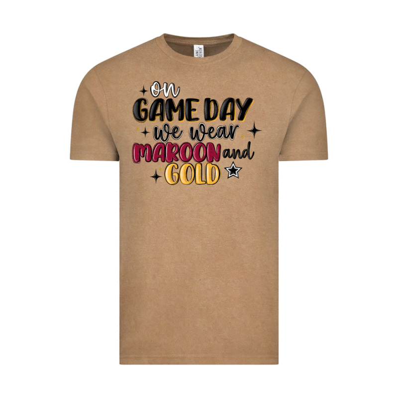 On Game Day We Wear Maroon And Gold Vintage Tee by MaliasSmallBusiness | Teevron