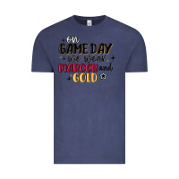 Vintage Denim on game day we wear maroon and gold Vintage Tee - MaliasSmallBusiness