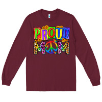 Burgundy proud mom lgbt Long Sleeve Tee - Zillion Design Studio