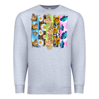 Heather Grey easter bunny butterfly daisy and sunflower with cowhide and  leopard b Premium Sweatshirt - Artiststas