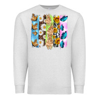 Oatmeal Heather easter bunny butterfly daisy and sunflower with cowhide and  leopard b Premium Sweatshirt - Artiststas