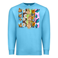 Ocean Blue easter bunny butterfly daisy and sunflower with cowhide and  leopard b Premium Sweatshirt - Artiststas