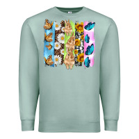 Seafoam easter bunny butterfly daisy and sunflower with cowhide and  leopard b Premium Sweatshirt - Artiststas