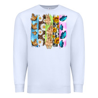 White easter bunny butterfly daisy and sunflower with cowhide and  leopard b Premium Sweatshirt - Artiststas