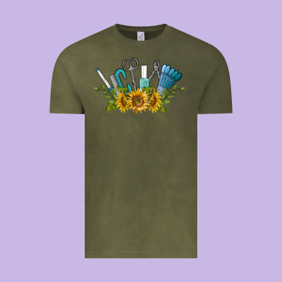 Nail Tools With Sunflower Vintage Tee Designed By Barkaloodesign