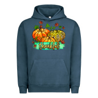 Pigment Midnight Navy thankful pumpkins with glitter Urban Hoodie - MaliasSmallBusiness