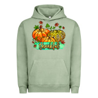 Pigment Oil Green thankful pumpkins with glitter Urban Hoodie - MaliasSmallBusiness