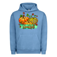 Pigment Pebble Blue thankful pumpkins with glitter Urban Hoodie - MaliasSmallBusiness