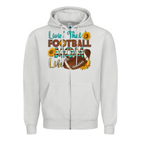 Dove Grey livin' that football mom life Zipper Hoodie - HRA Design Shop