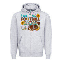 Heather Grey livin' that football mom life Zipper Hoodie - HRA Design Shop