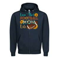 Navy livin' that football mom life Zipper Hoodie - HRA Design Shop