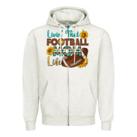 Oatmeal Heather livin' that football mom life Zipper Hoodie - HRA Design Shop