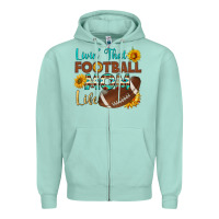 Seafoam livin' that football mom life Zipper Hoodie - HRA Design Shop