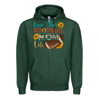 Sports Green livin' that football mom life Zipper Hoodie - HRA Design Shop
