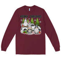 Burgundy merry christmas gnomies Long Sleeve Tee - texasbilliewilder