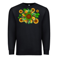 Black st patricks sunflowers with shamrock and glitters with leopard Premium Sweatshirt - Artiststas